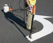 Thermo plasctic striping and adding arrows.
